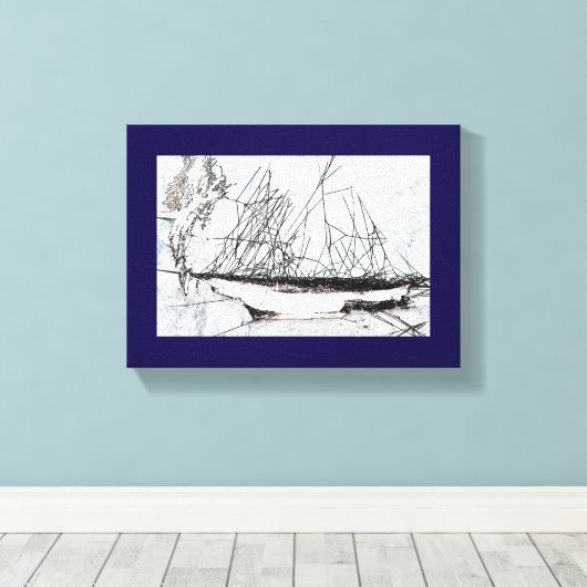 Spiderweb Sailing Ship Natures Unique Digital Art Canvas Afdruk (Insitu (Houten vloer))