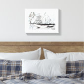 Spiderweb Sailing Ship Natures Unique Digital Art Canvas Afdruk (Insitu (Slaapkamer))