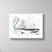 Spiderweb Sailing Ship Natures Unique Digital Art Canvas Afdruk (Voorkant)