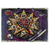 Spiderweb Salsa & Haunted Chips Snijplank (Voorkant)