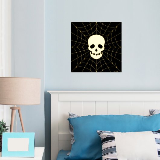 Spiderweb schedel Folie Print (Insitu (Slaapkamer))