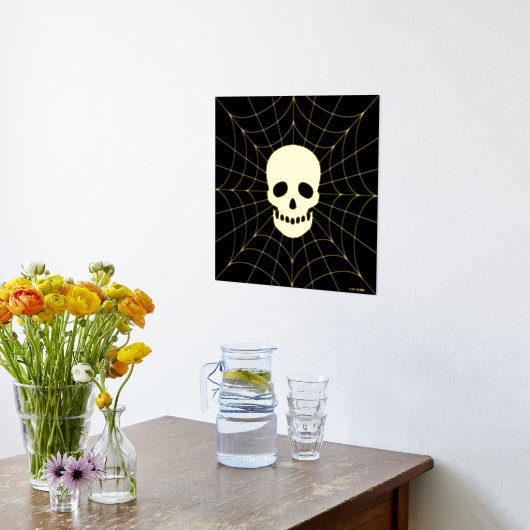Spiderweb schedel Folie Print (Laag (Keuken))