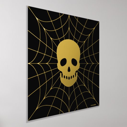 Spiderweb schedel Folie Print (Laagn)
