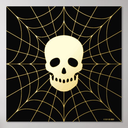 Spiderweb schedel Folie Print (Voorkant)