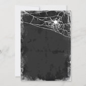 Spiderweb +  Script Vervallen Halloween Party Kaart (Achterkant)