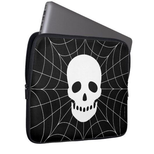 Spiderweb Skull Electronics Bag Laptop Sleeve (Voorkant Rechts)