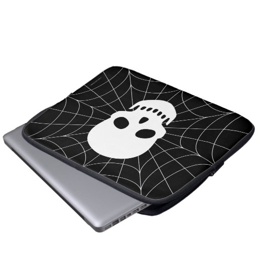 Spiderweb Skull Electronics Bag Laptop Sleeve (Voorkant onderkant)