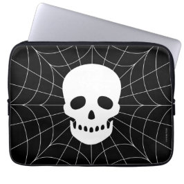 Spiderweb Skull Electronics Bag Laptop Sleeve