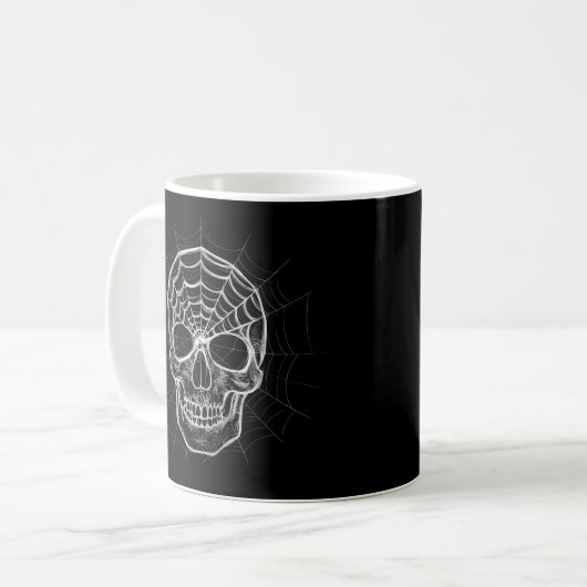 Spiderweb Skull Koffiemok (Voorkant links)