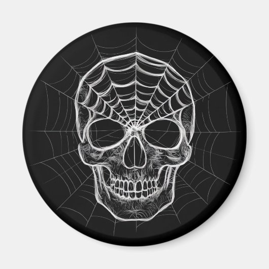 Spiderweb Skull Magneet (Voorkant)