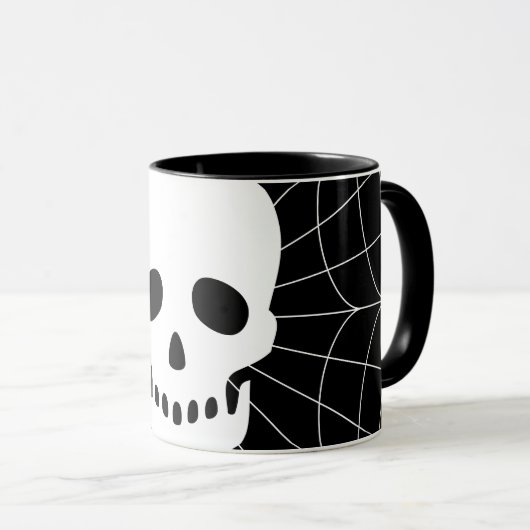 Spiderweb Skull Mok (Voorkant rechts)
