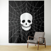 Spiderweb Skull Tapestry Wandkleed (In situ)