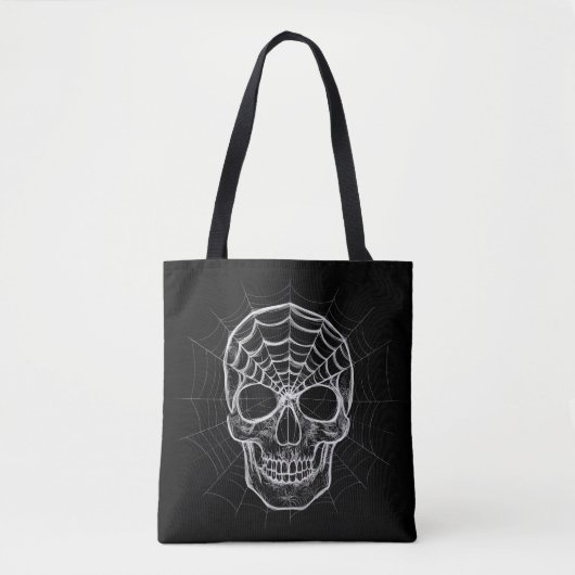 Spiderweb Skull Tote Bag (Voorkant)