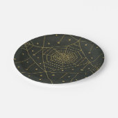 Spiderweb spider ster zwart goud  boek papieren bordje (Gekanteld)