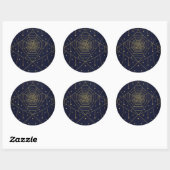 Spiderweb spider ster zwart goud boek ronde sticker (Vel)