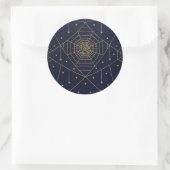 Spiderweb spider ster zwart goud boek ronde sticker (Tas)