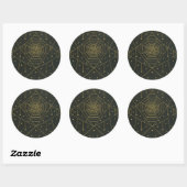 Spiderweb spider ster zwart goud  boek ronde sticker (Vel)