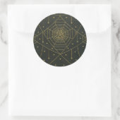 Spiderweb spider ster zwart goud  boek ronde sticker (Tas)