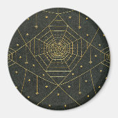 Spiderweb Spider sterren zwart en goud Magneet (Voorkant)
