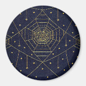 Spiderweb Spider sterren zwart en goud Magneet (Voorkant)