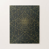 Spiderweb spin en sterren zwart en goud legpuzzel (Verticaal)