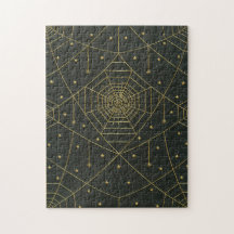 Spiderweb spin en sterren zwart en goud