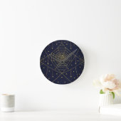 Spiderweb spin en sterren zwart en goud ronde klok (Huis)