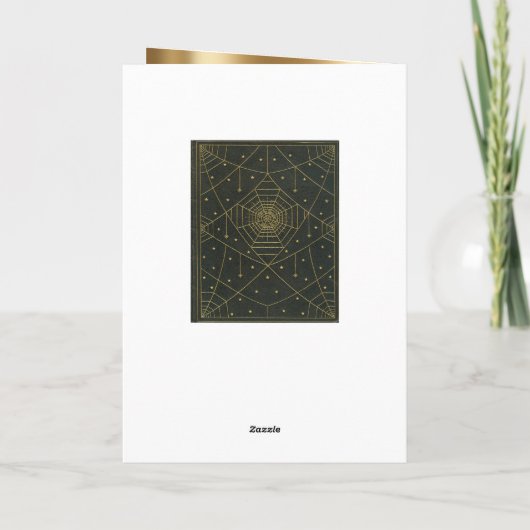 Spiderweb spinnen en sterren zwart en goud kaart (Achterkant)