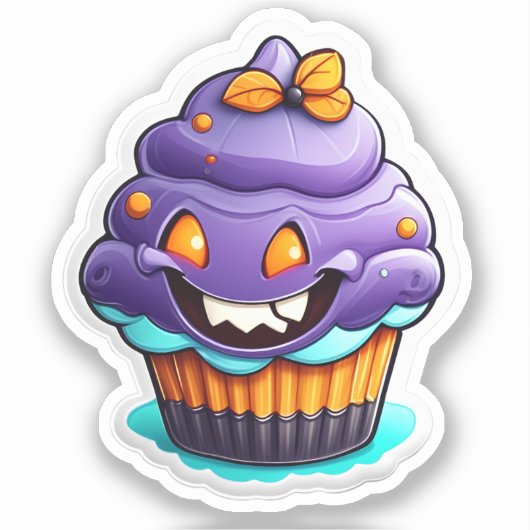 Spiderweb Sweets: Halloween Cupcake Sticker (Voorkant)