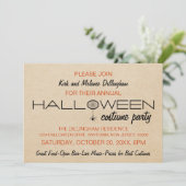 Spiderweb Typography Halloween Invitation Kaart (Staand voorkant)