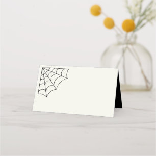Spiderwebben Black and White Gothic Wedding Plaatskaartje