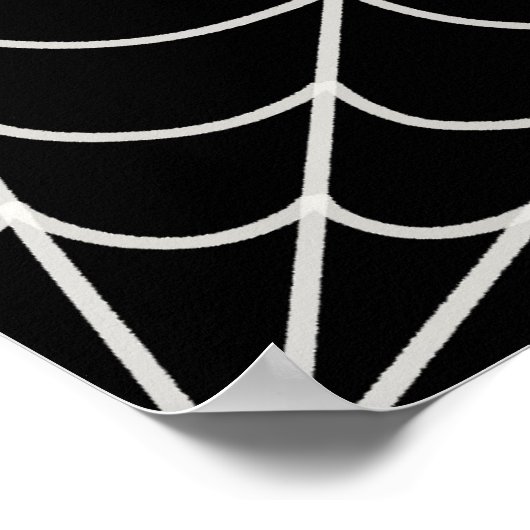 Spiderwebben Black and White Gothic Wedding Poster (Hoek)