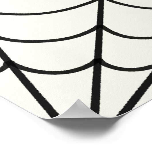 Spiderwebben Black and White Gothic Wedding Poster (Hoek)