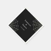 Spiderwebben Black and White Gothic Wedding Servet (Hoek)