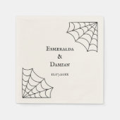 Spiderwebben Black and White Gothic Wedding Servet (Voorkant)