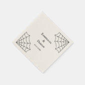 Spiderwebben Black and White Gothic Wedding Servet (Hoek)