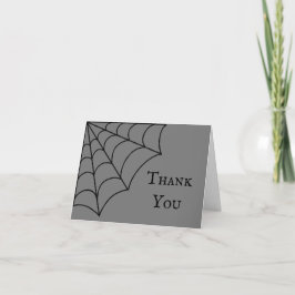 Spiderwebben Black en Grey Gothic Wedding Bedankkaart