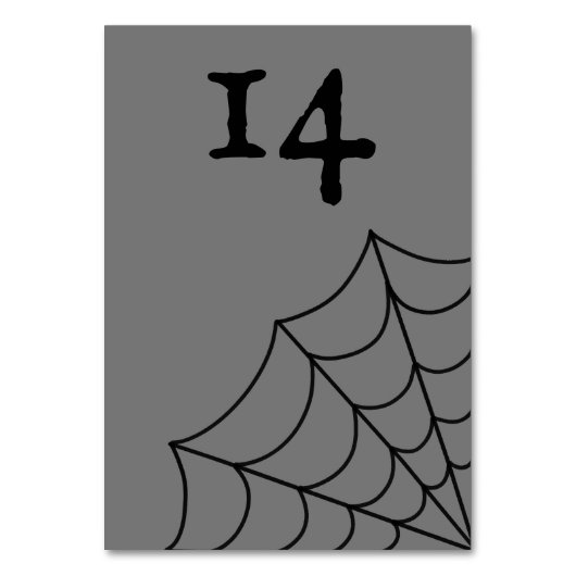 Spiderwebben Black en Grey Gothic Wedding Kaart (Voorkant)