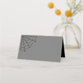 Spiderwebben Black en Grey Gothic Wedding Plaatskaartje (Achterkant)