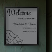 Spiderwebben Black en Grey Gothic Wedding Poster