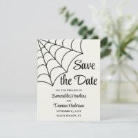 Spiderwebben Black en White Gothic Save the Date