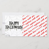 Spiderwebben en Happy Halloween Creepy-tekst Feestdagenkaart (Voorkant)