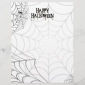Spiderwebben en Happy Halloween Creepy-tekst Flyer (Voorkant)