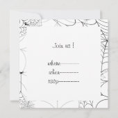 Spiderwebben en Happy Halloween Creepy-tekst Kaart (Achterkant)