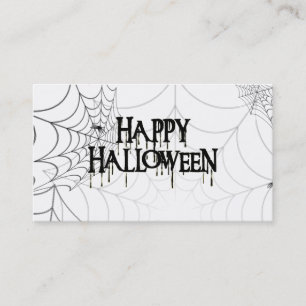 Spiderwebben en Happy Halloween Creepy-tekst Visitekaartje