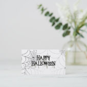 Spiderwebben en Happy Halloween Creepy-tekst Visitekaartje (Staand voorkant)