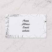 Spiderwebben en Happy Halloween Creepy-tekst Visitekaartje (Achterkant)