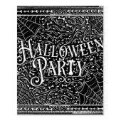 Spiderwebben van het halloween-feest en Botten zwa Rubberstempel (Afrduk)