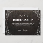 Spiderwebs Gothic bruiloft zal je mijn bruidsmeisj Kaart (Voorkant)