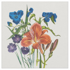 Spiderwort en Daylily Stof